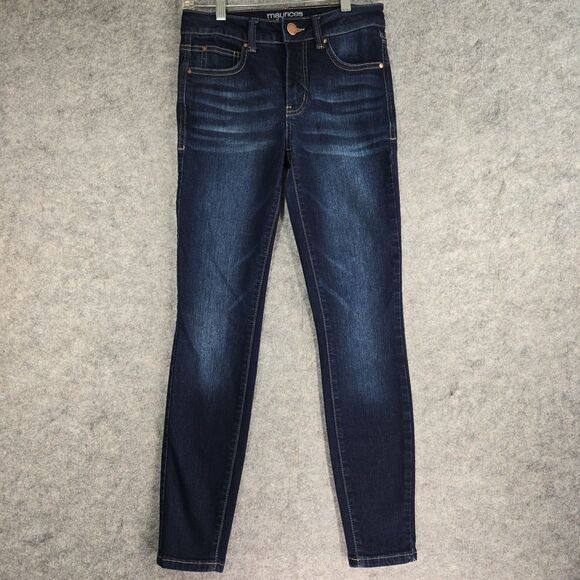 Maurices Everflex High Rise Skinny Jeans Size 0 Regular Dark Wash Stretch - Picture 1 of 9